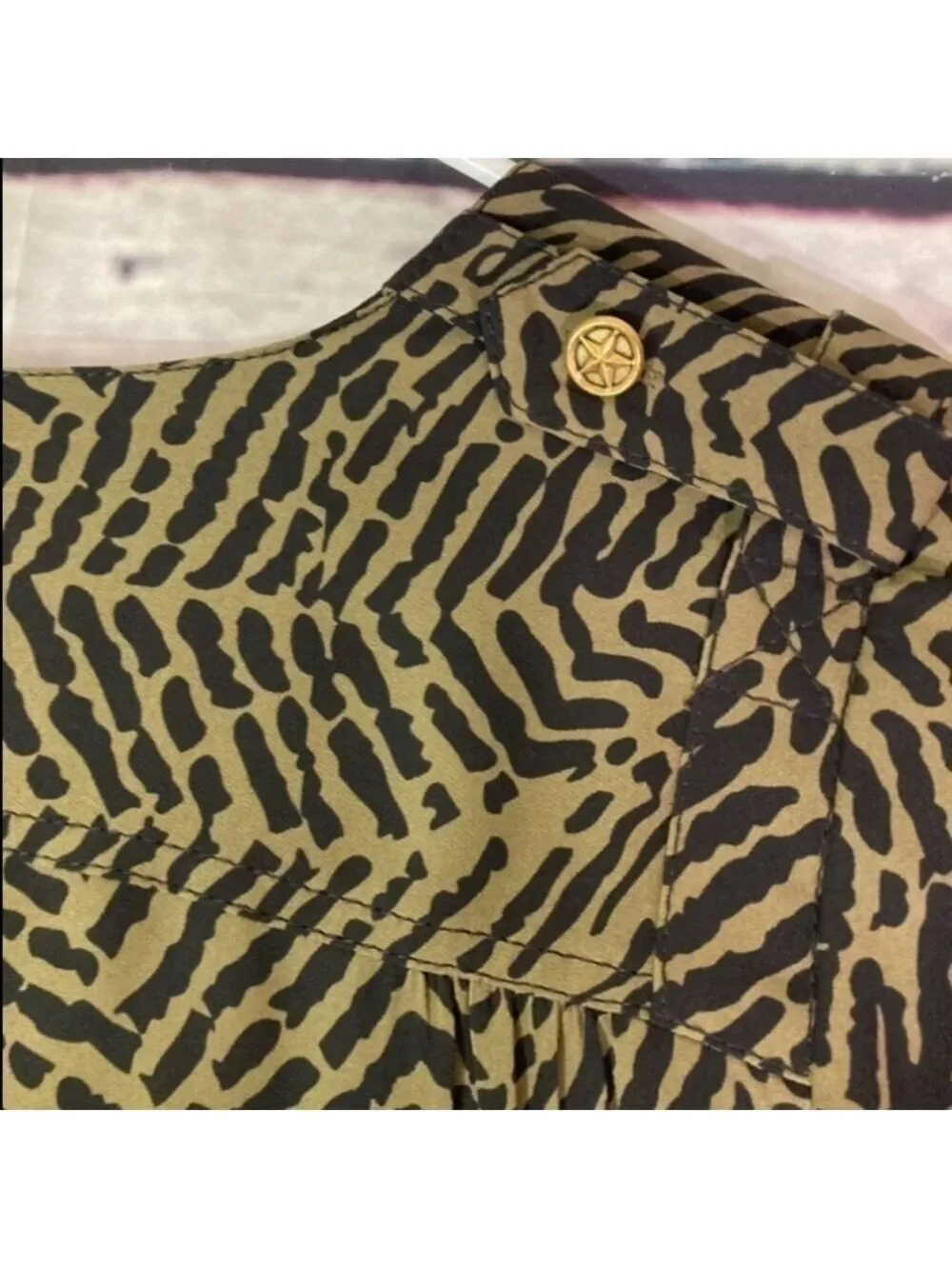 TORY Burch 100% Silk Printed Long Sleeve Blouse